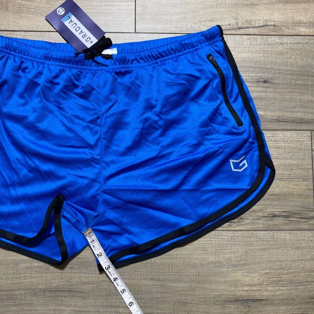 Gradual Mens Built In Brief Athletic Shorts Size XXL Blue And Black - Picture 4 of 13